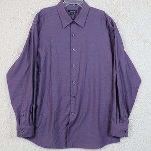 Claiborne* Men's Slim Fit Long‎ Sleeve Button Down Shirt Size large Purple